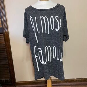 ASOS Curve Womens Charcoal Almost Famous Graphic Oversized T-Shirt Dress Size 22